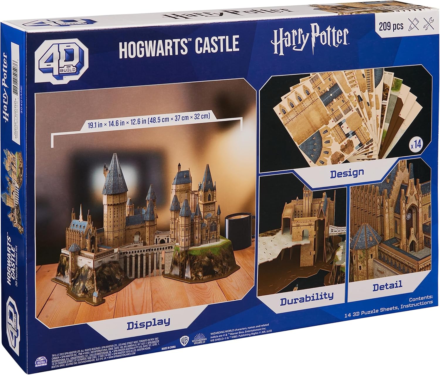4D Build, Harry Potter Hogwarts Castle 3D Puzzle Model Kit 209 Pcs