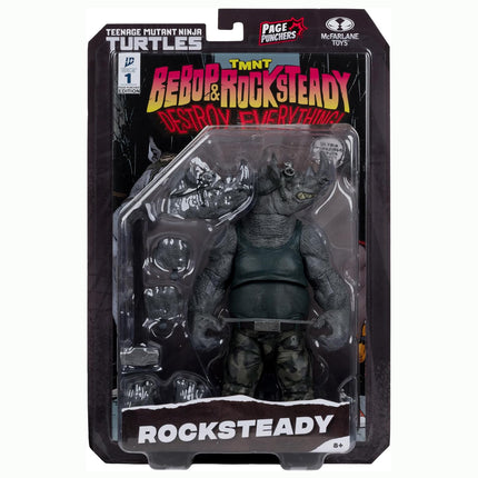 McFarlane Toys-Teenage Mutant Ninja Turtles (Page Punchers) Rocksteady 5in Action Figure with Comic