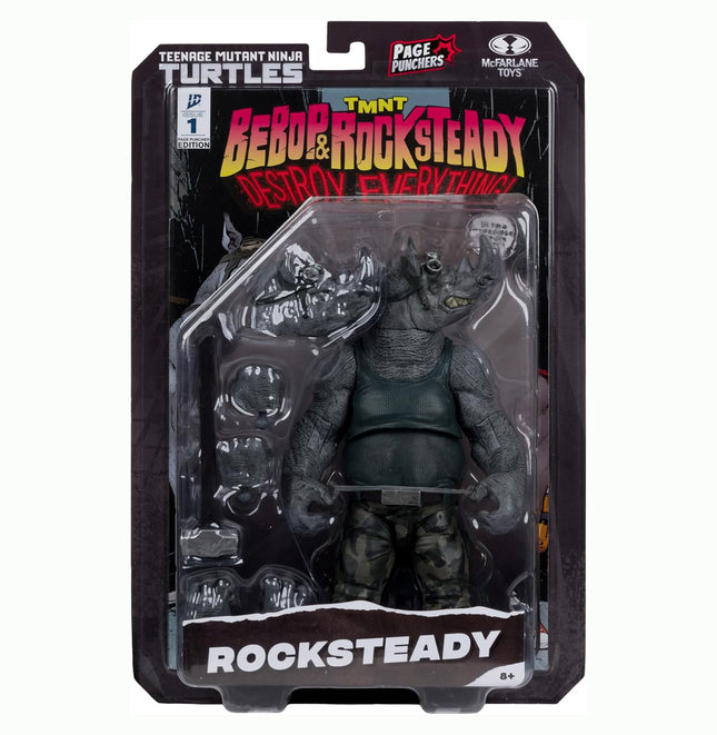 McFarlane Toys-Teenage Mutant Ninja Turtles (Page Punchers) Rocksteady 5in Action Figure with Comic