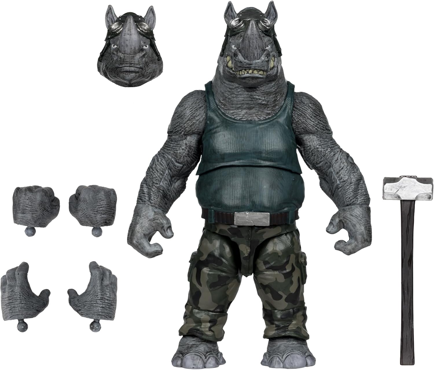 McFarlane Toys-Teenage Mutant Ninja Turtles (Page Punchers) Rocksteady 5in Action Figure with Comic