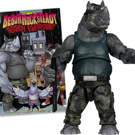 McFarlane Toys-Teenage Mutant Ninja Turtles (Page Punchers) Rocksteady 5in Action Figure with Comic