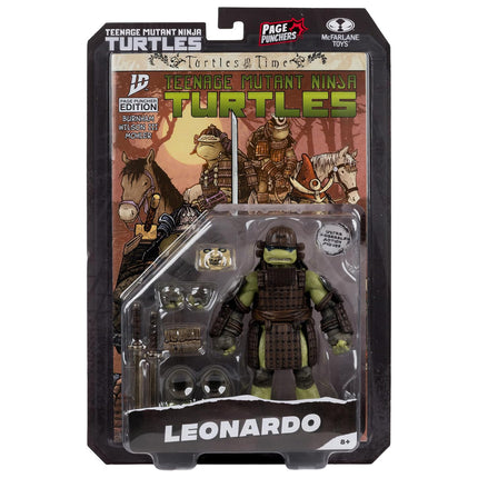 McFarlane Toys- Teenage Mutant Ninja Turtles (Page Punchers), Leonardo Ronin 5in Action Figure with Turtles in Time Comic