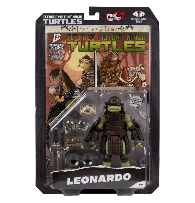 McFarlane Toys- Teenage Mutant Ninja Turtles (Page Punchers), Leonardo Ronin 5in Action Figure with Turtles in Time Comic