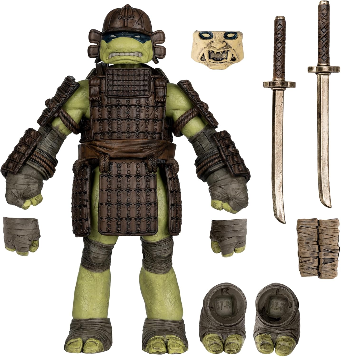 McFarlane Toys- Teenage Mutant Ninja Turtles (Page Punchers), Leonardo Ronin 5in Action Figure with Turtles in Time Comic