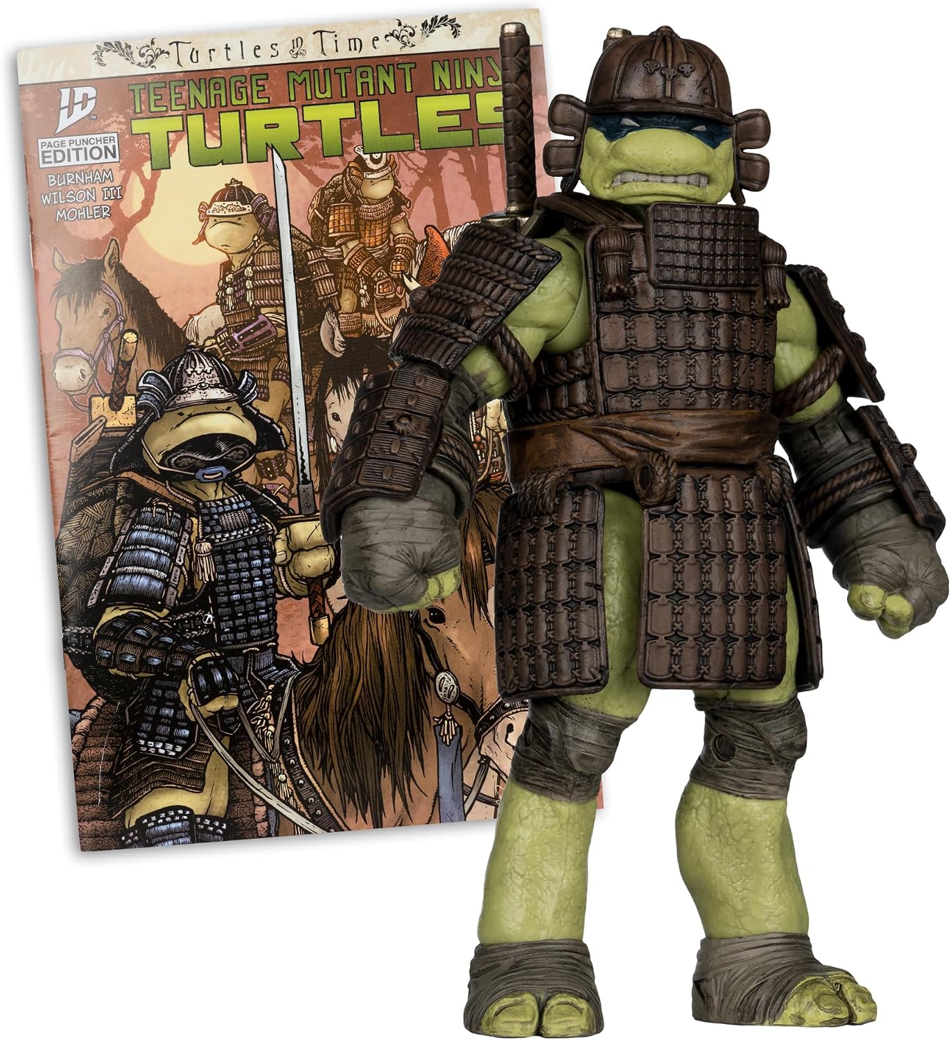 McFarlane Toys- Teenage Mutant Ninja Turtles (Page Punchers), Leonardo Ronin 5in Action Figure with Turtles in Time Comic