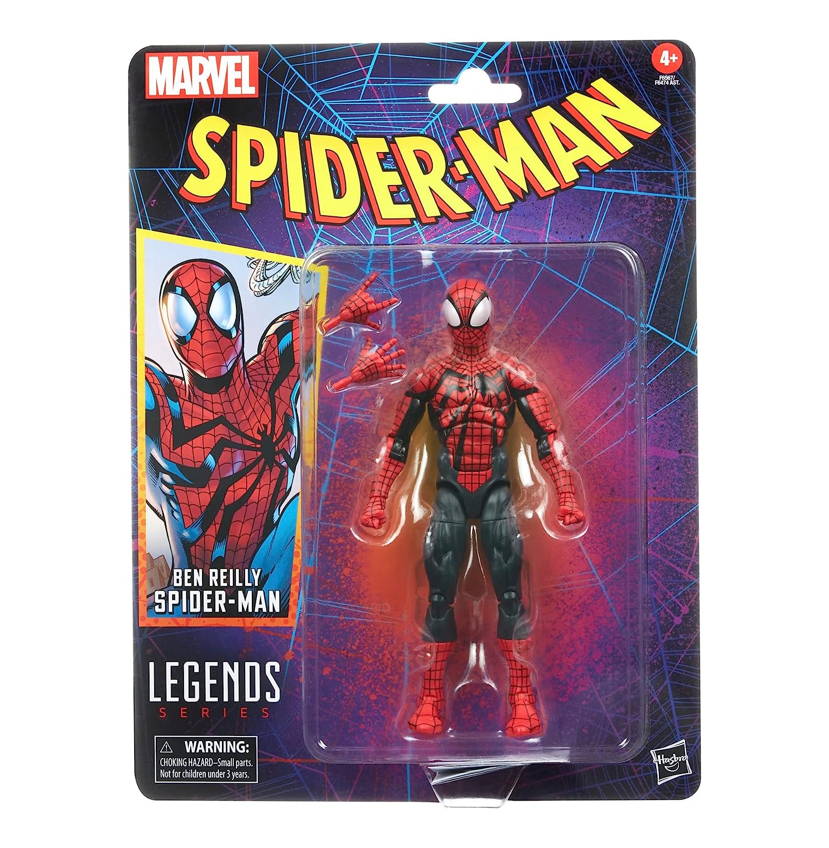 Marvel Legends Series Ben Reilly Spider-Man, Spider-Man Legends Collectible 6 Inch Action Figure