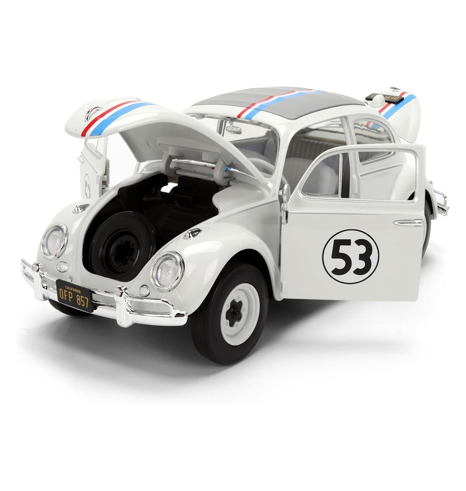 Jada Toys - Hollywood Rides 1:24 Herbie The Love Bug Volkswagen Beetle Die-Cast Vehicle with Tire Rack Toys