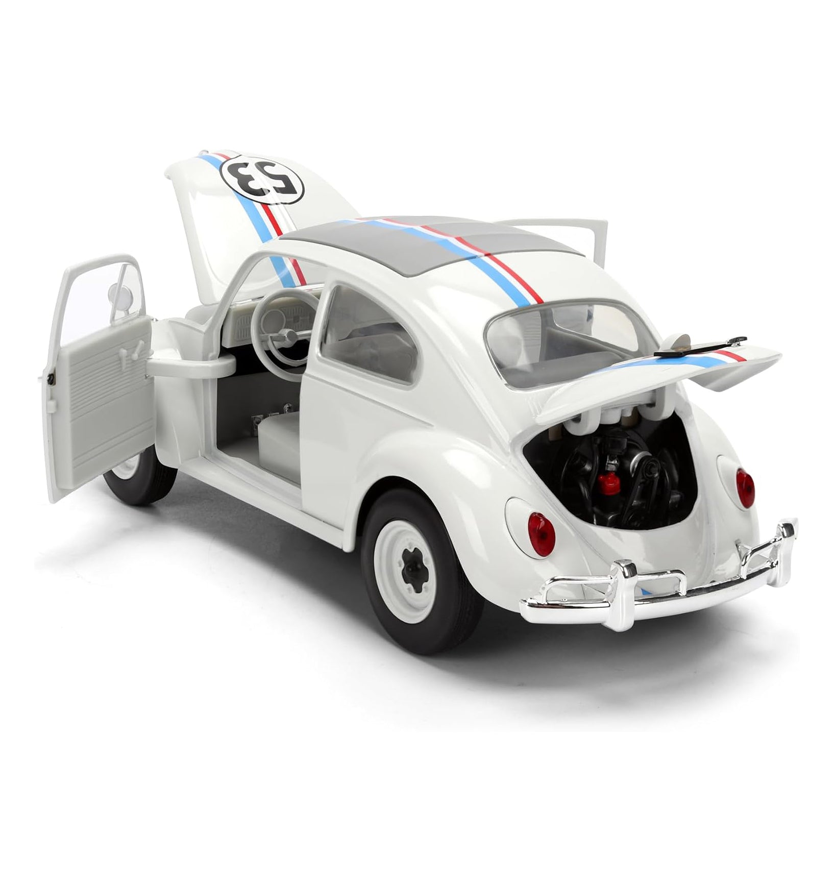Jada Toys - Hollywood Rides 1:24 Herbie The Love Bug Volkswagen Beetle Die-Cast Vehicle with Tire Rack Toys