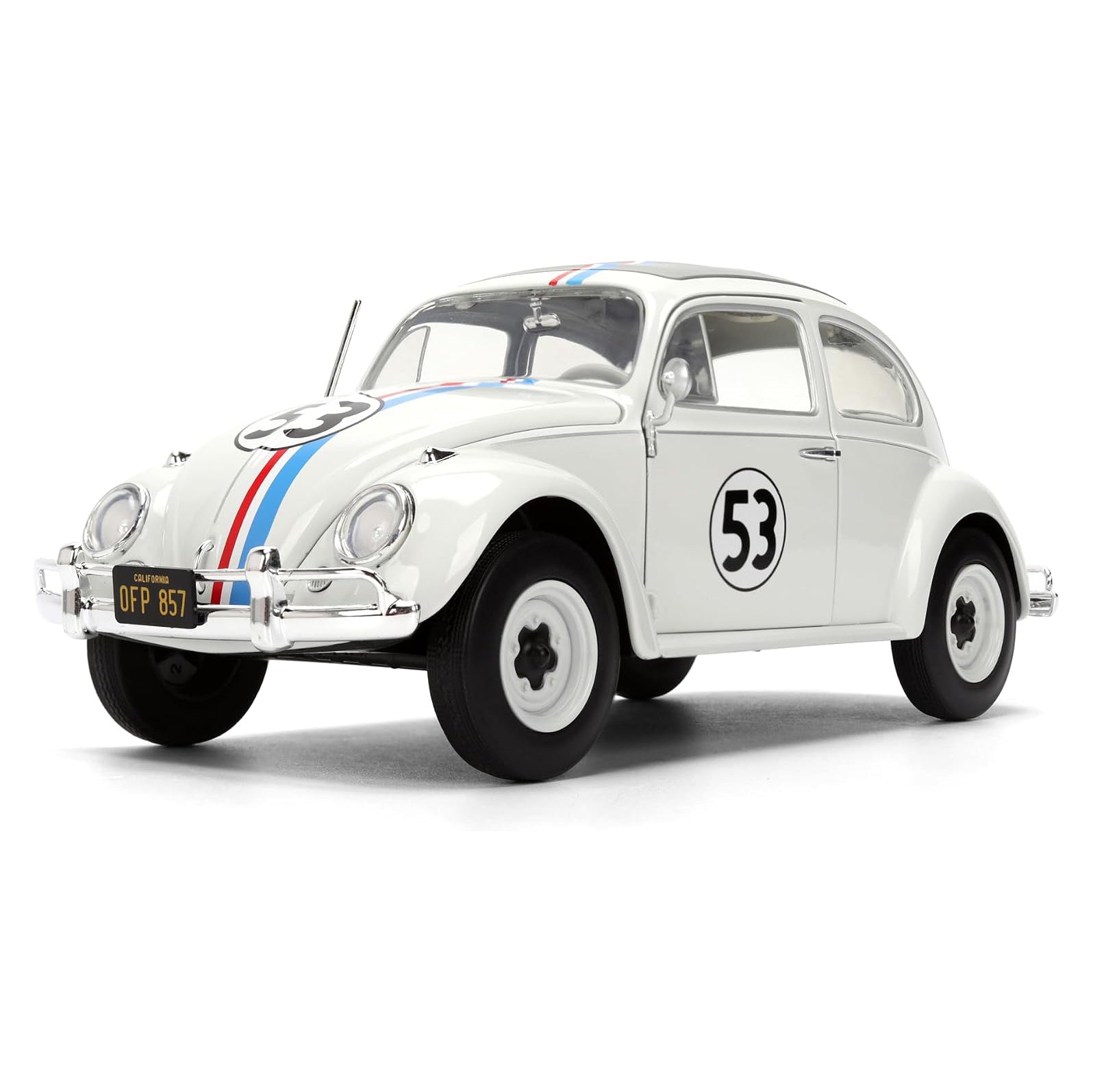 Jada Toys - Hollywood Rides 1:24 Herbie The Love Bug Volkswagen Beetle Die-Cast Vehicle with Tire Rack Toys