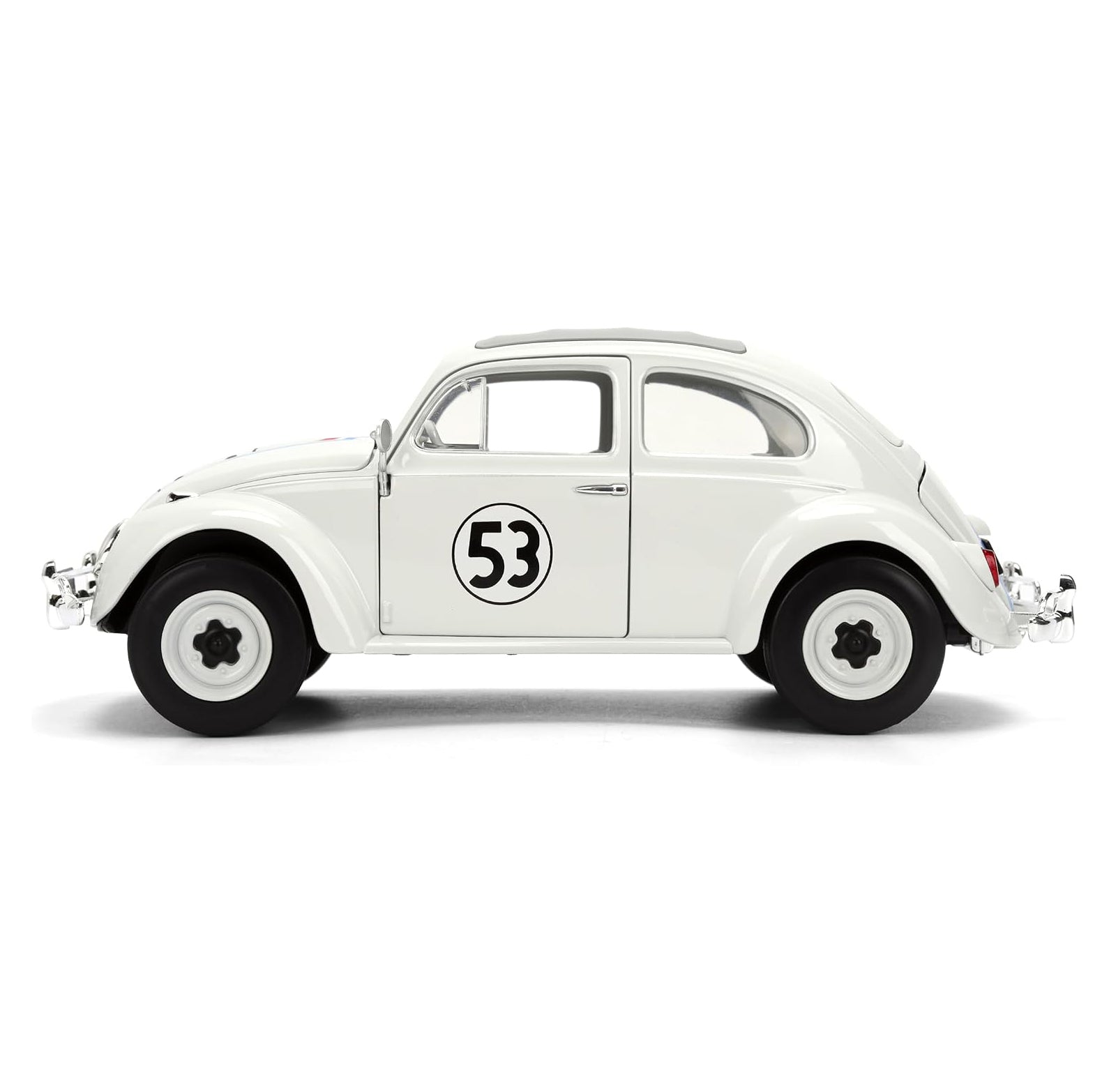 Jada Toys - Hollywood Rides 1:24 Herbie The Love Bug Volkswagen Beetle Die-Cast Vehicle with Tire Rack Toys
