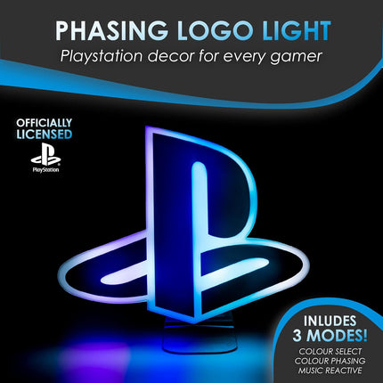 Playstation Light - Desktop Game Room Lighting - Includes 3 Light Modes - Powered by USB or AAA Batteries - Logo Light