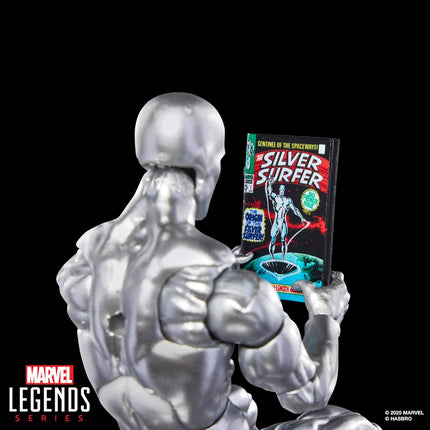 Marvel Legends Series Silver Surfer, Silver Surfer #1 (1968) and Fantastic Four, Comics-Inspired Collectible 6-Inch Scale Action Figure with Character-Sized Comic Accessory