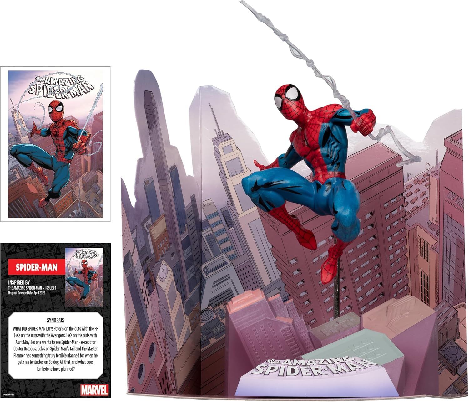 McFarlane Toys Marvel Spider-Man 1:10th Scale Collectible with Scene (The Amazing Spider-Man #1) Statue
