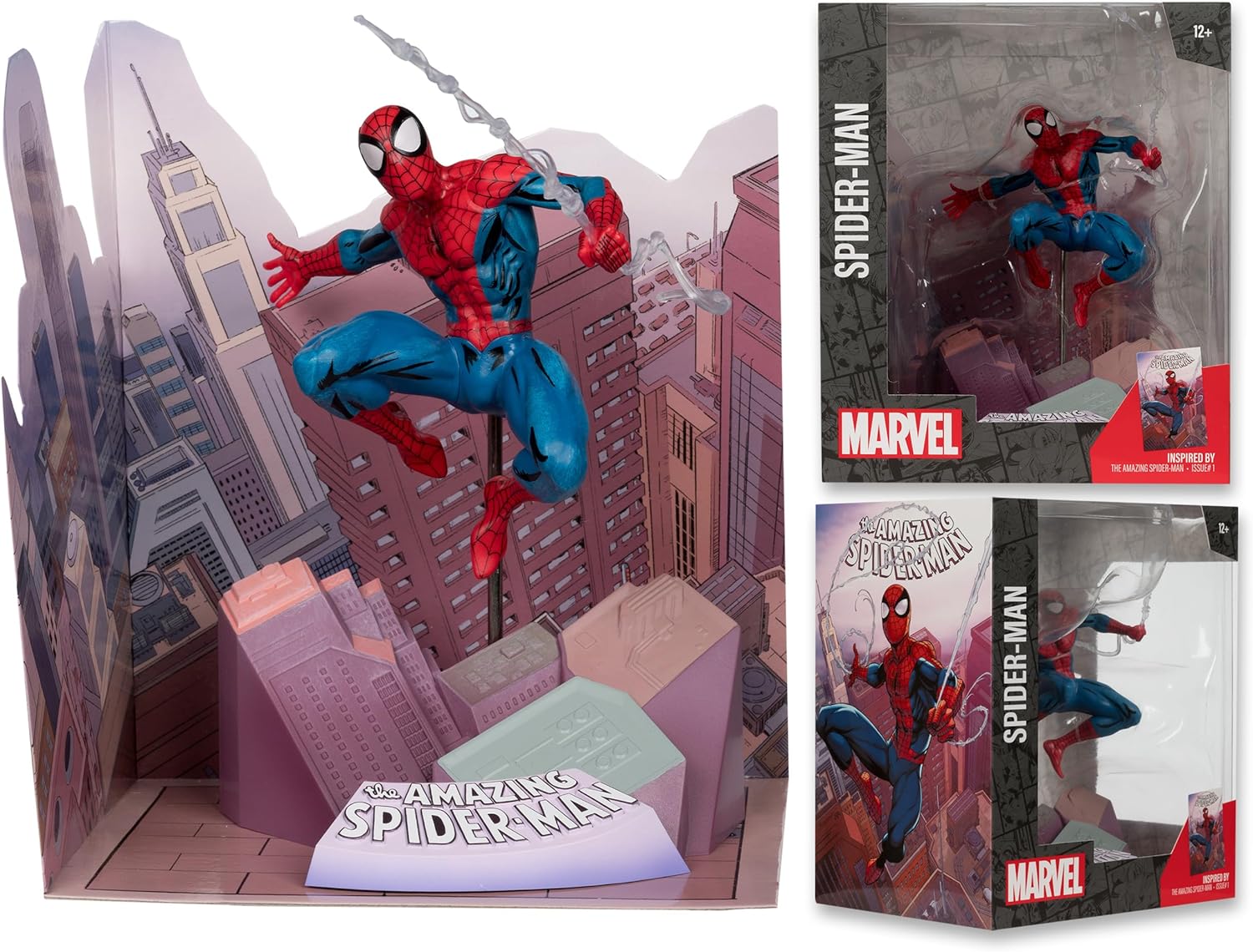McFarlane Toys Marvel Spider-Man 1:10th Scale Collectible with Scene (The Amazing Spider-Man #1) Statue