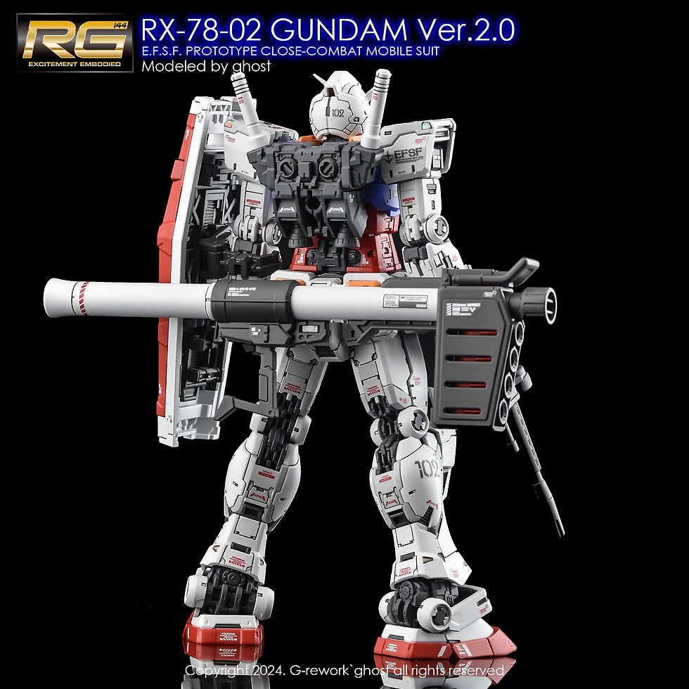 Bandai Hobby - 1/144 RG #40 Mobile Suit Gundam - RX-78-2 Gundam (2.0 Ver.) Model Kit