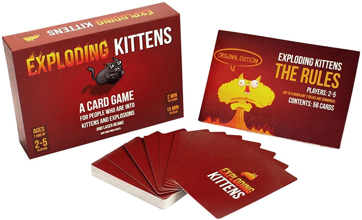 Exploding Kittens Original Edition - 2-5 Players - 15 Minutes of Play (ENGLISH EDITION)