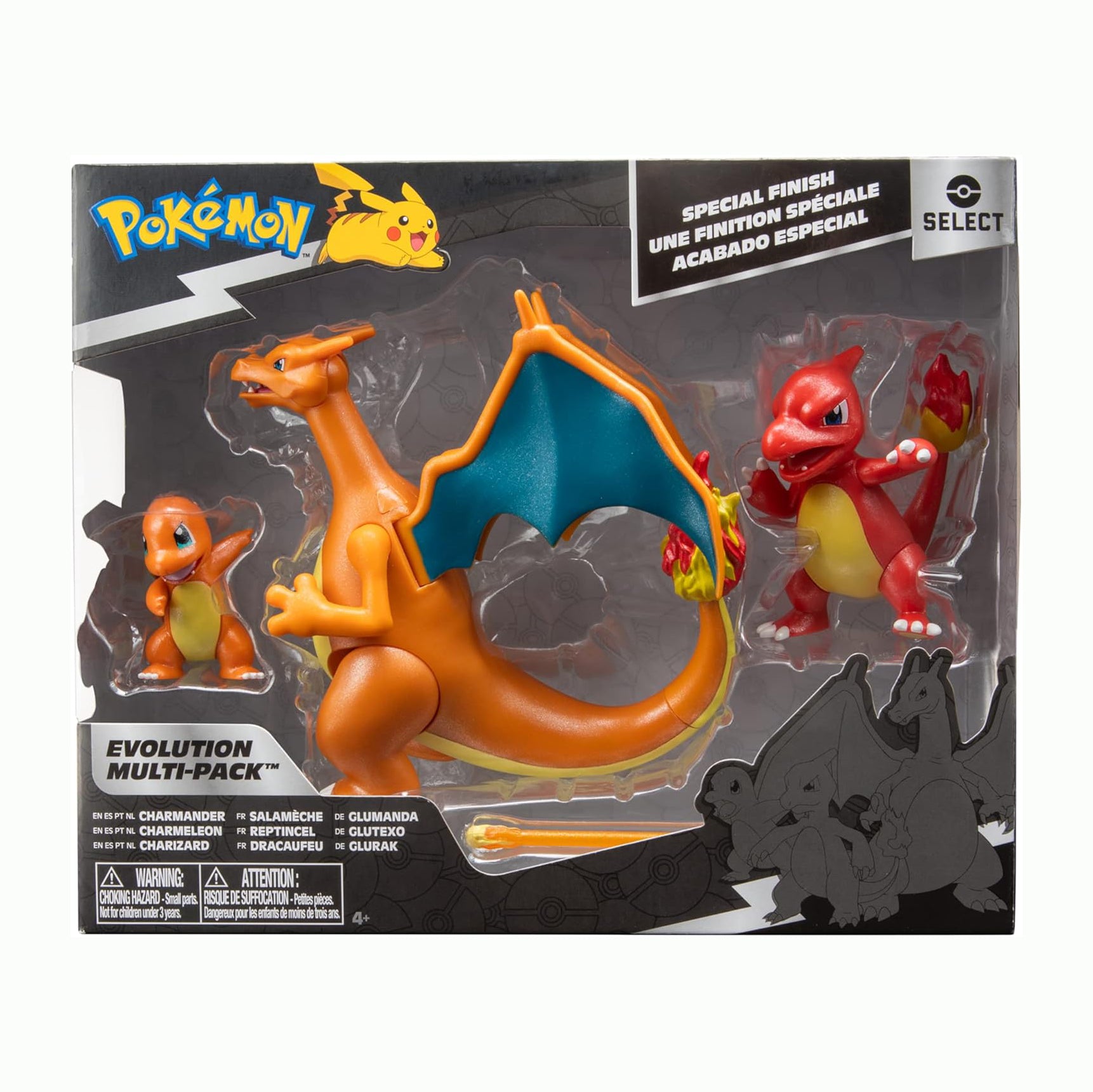 Pokémon Select Evolution 3 Pack - Features 2-Inch Charmander, 3-Inch Charmeleon and 4.5-Inch Charizard Battle Figures