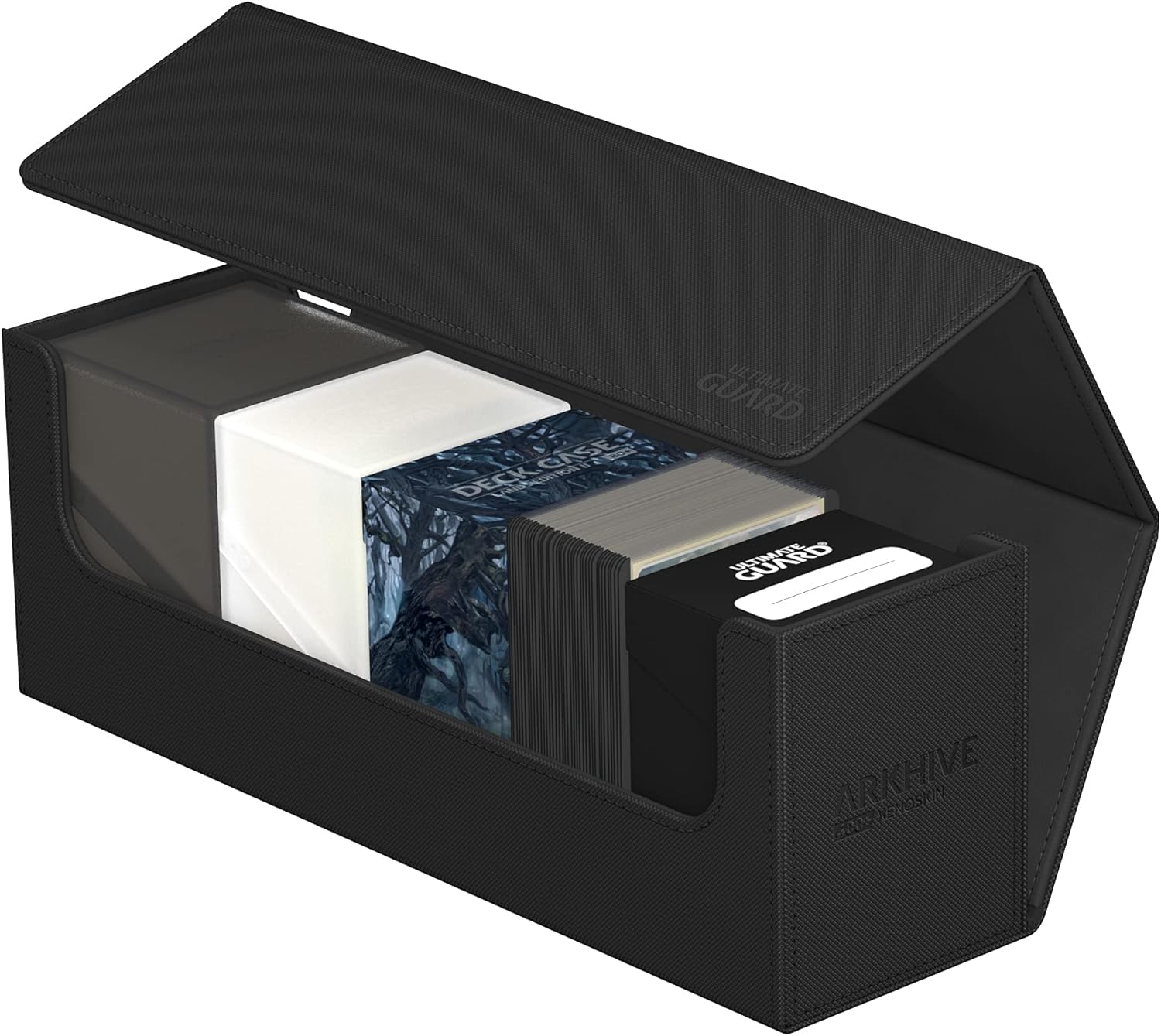 Ultimate Guard - Arkhive 400+ Xenoskin (BLACK) Deck Case for 400 Double-Sleeved TCG Cards (Compatible with Boulders)