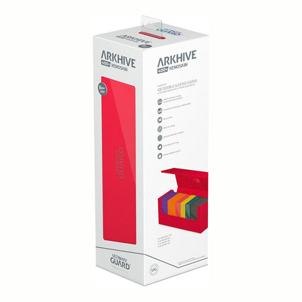 Ultimate Guard - Arkhive 400+ Xenoskin (RED) Deck Case for 400 Double-Sleeved TCG Cards (Compatible with Boulders)