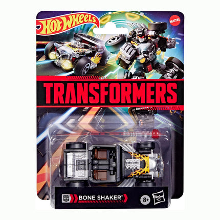 Transformers Collaborative Hot Wheels x Bone Shaker, Deluxe Class 5-Inch Robot Action Figure Converts to Car