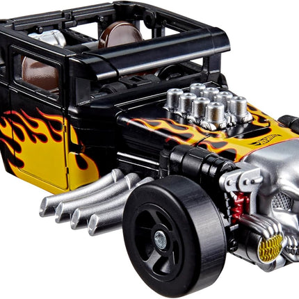 Transformers Collaborative Hot Wheels x Bone Shaker, Deluxe Class 5-Inch Robot Action Figure Converts to Car