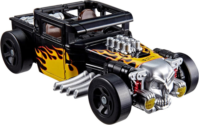 Transformers Collaborative Hot Wheels x Bone Shaker, Deluxe Class 5-Inch Robot Action Figure Converts to Car