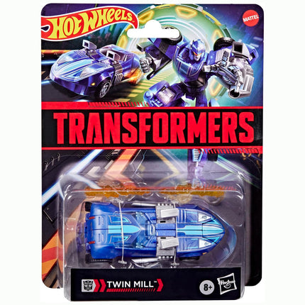 Transformers Collaborative Hot Wheels x Twin Mill, Deluxe Class 5-Inch Robot Action Figure Converts to Racecar