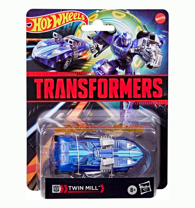 Transformers Collaborative Hot Wheels x Twin Mill, Deluxe Class 5-Inch Robot Action Figure Converts to Racecar