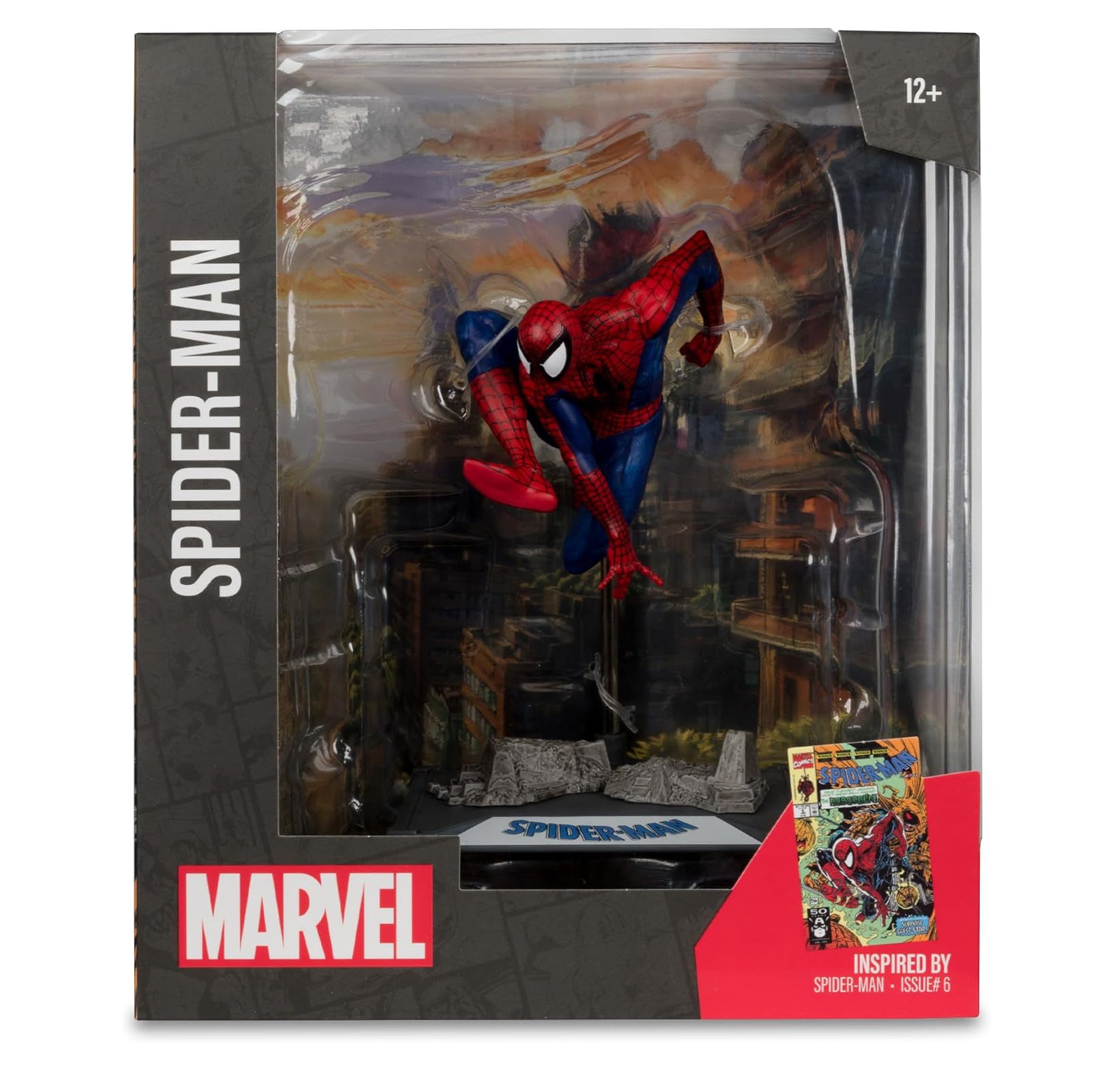 MCFARLANE MARVEL SPIDER-MAN 1:10th Scale Posed Figure con Scene EUR 40 MCFARLANE MARVEL SPIDER-MAN 1:10th Scale Posed Figure con Scene EUR 40