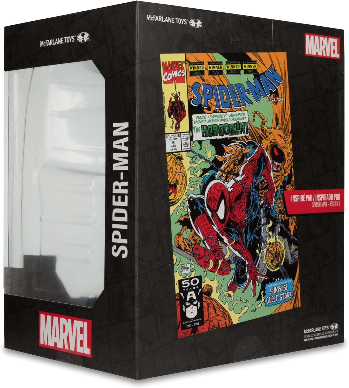 McFarlane Toys -Marvel Spider-Man Posed Figure in 1:10 Scale with Scene (The Amazing Spider-Man #38) Gold Label Toys McFarlane Toys -Marvel Spider-Man Posed Figure in 1:10 Scale with Scene (The Amazing Spider-Man #38) Gold Label Toys