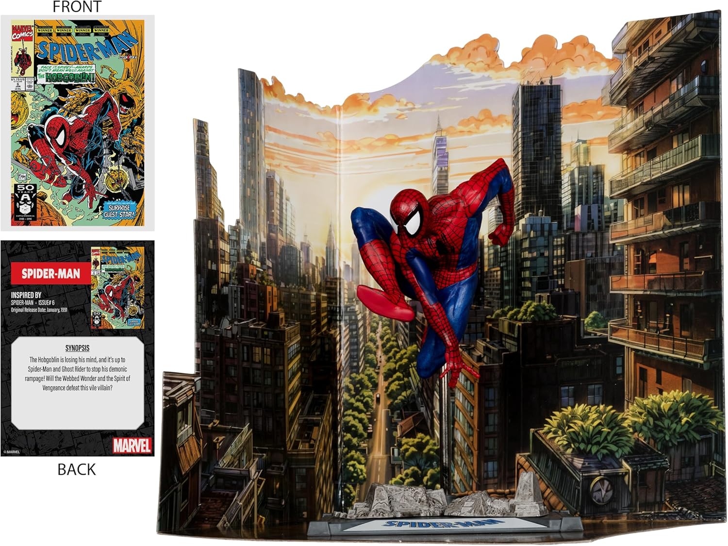 Marvel Spider-Man 1:10th Scale Posed Figure con Scene (The Marvel Spider-Man 1:10th Scale Posed Figure con Scene (The