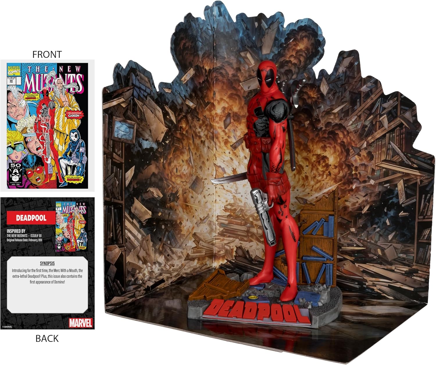 Mcfarlane Toys – Figura Deadpool In Posa Scala 1:10 Con Base, Da The New Mutants #98
