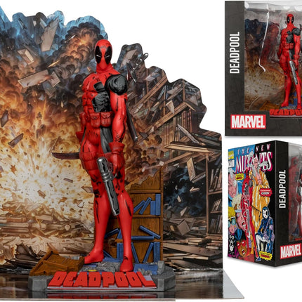 McFarlane Toys - Marvel Deadpool 1:10th Scale Posed Figure with Scene (The New Mutants #98)