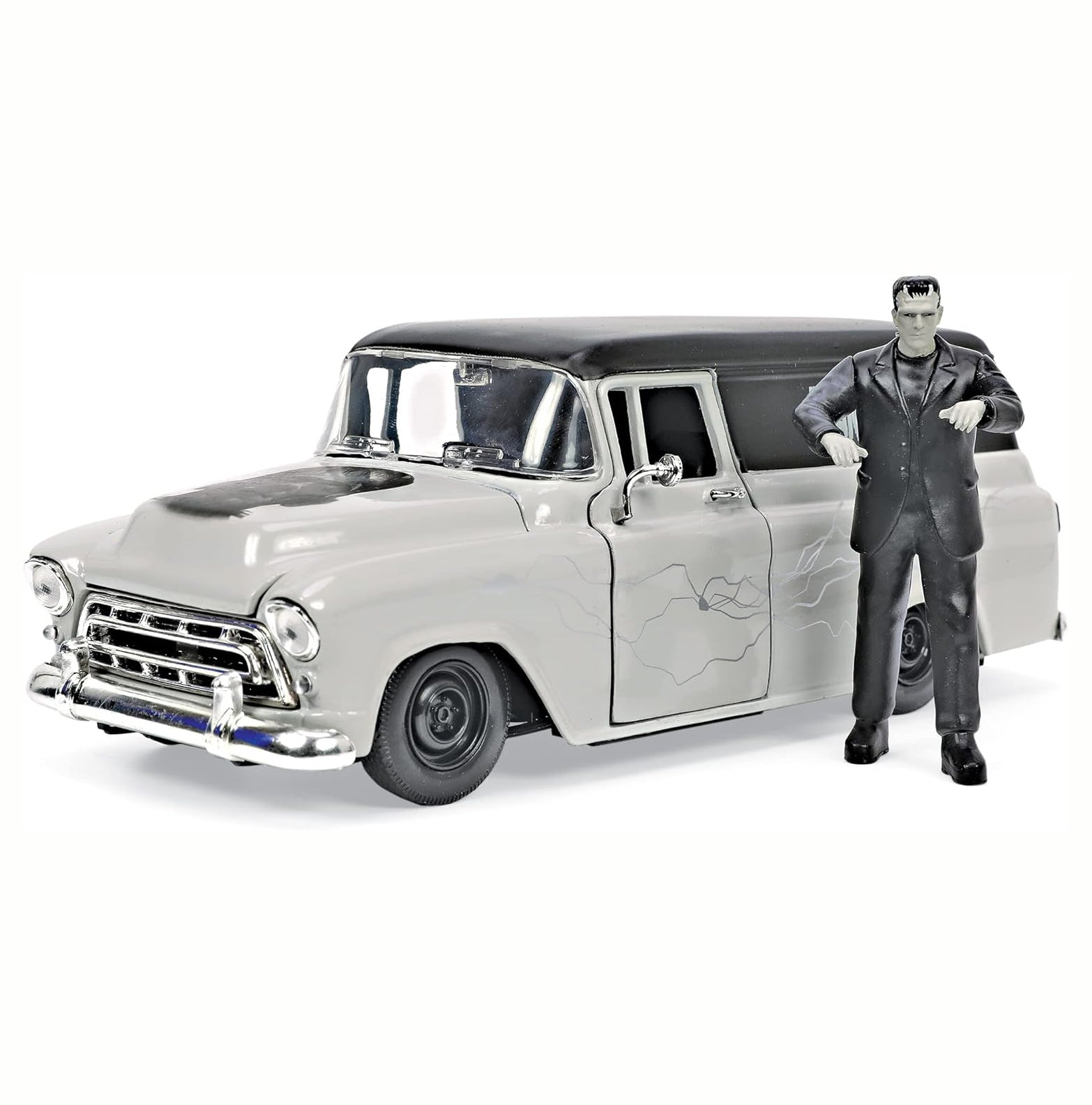 Jada Toys Universal Monsters 1:24 1957 Chevy Suburban Die-cast Car & 2.75" Frankenstein Figure