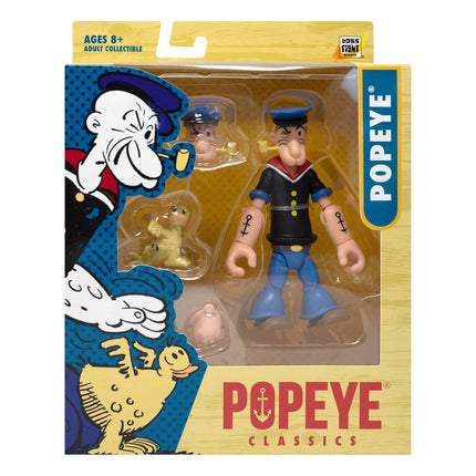 Popeye The Sailor Man First Appearance, Black Shirt 1:12 Scale Action Figure – Highly Articulated Collectible with Accessories and Alternate Parts
