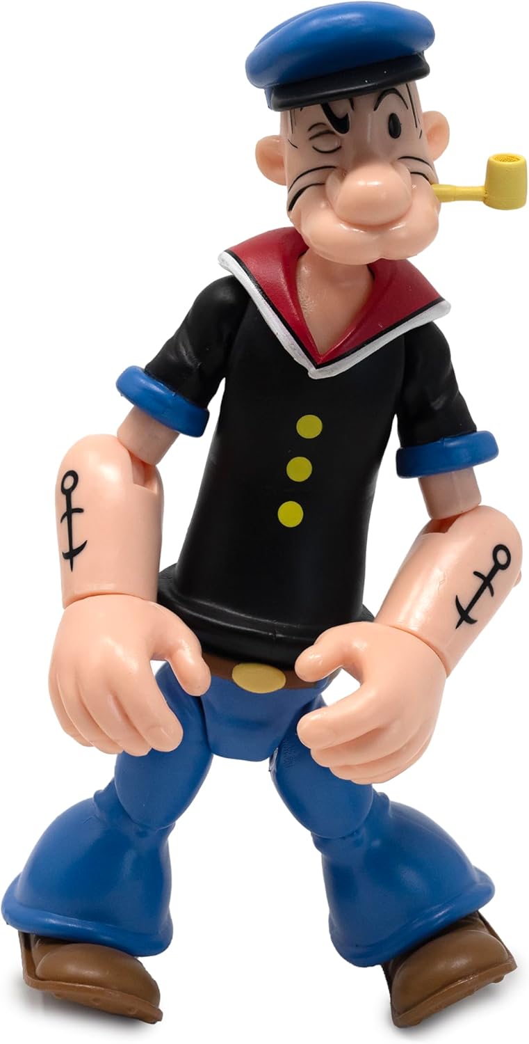 Popeye The Sailor Man First Appearance, Black Shirt 1:12 Scale Action Figure – Highly Articulated Collectible with Accessories and Alternate Parts