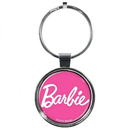 Barbie Logo on Pink Keychain