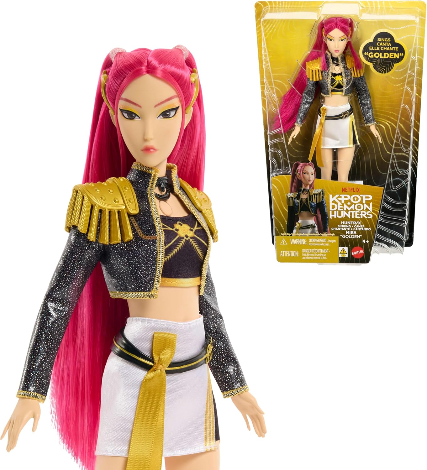 Mattel Kpop Demon Hunters HUNTR/X Mira “Golden” Singing Doll