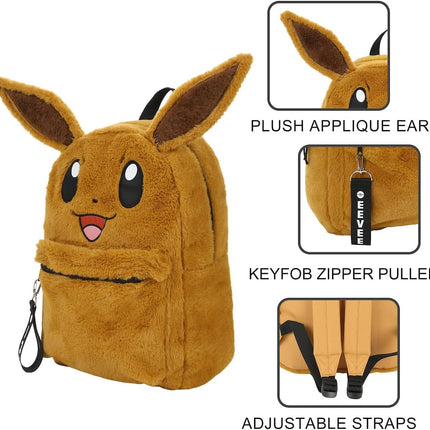 Pokemon Plush Eevee 16" Backpack with Chunk Webbing Puller