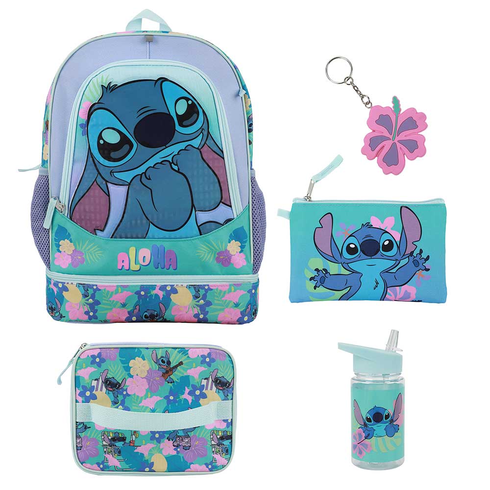 Disney Stitch Youth 5 pc Backpack Set