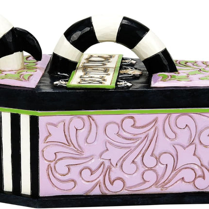 Beetlejuice by Jim Shore Beetlejuice Sand Worm Striped Jewelry Box Coffin The Ghost with The Most Trinket Box- Resin Hand Painted