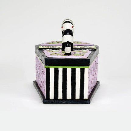 Beetlejuice by Jim Shore Beetlejuice Sand Worm Striped Jewelry Box Coffin The Ghost with The Most Trinket Box- Resin Hand Painted