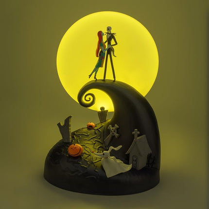 Paladone Nightmare Before Christmas Spiral Hill Lamp with Jack & Sally Figurines, Diorama Light (USB Powered)