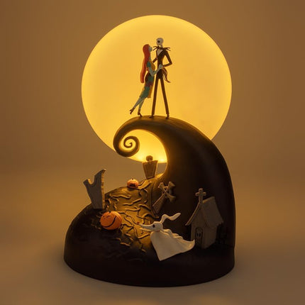 Paladone Nightmare Before Christmas Spiral Hill Lamp with Jack & Sally Figurines, Diorama Light (USB Powered)