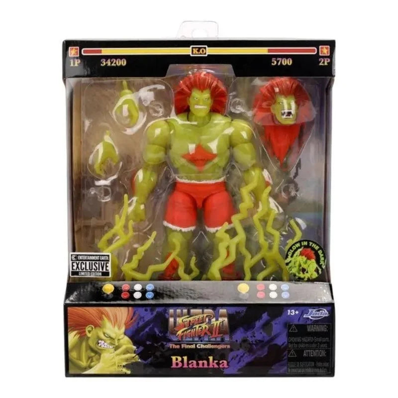 Jada Street Fighter II Blanka Deluxe Action Figure - 1:12 Scale Figure (Entertainment Earth Exclusive Glow in The Dark Variant)