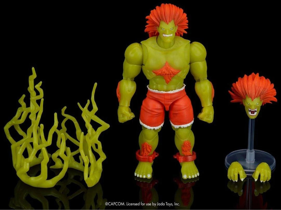 Jada Street Fighter II Blanka Deluxe Action Figure - 1:12 Scale Figure (Entertainment Earth Exclusive Glow in The Dark Variant)