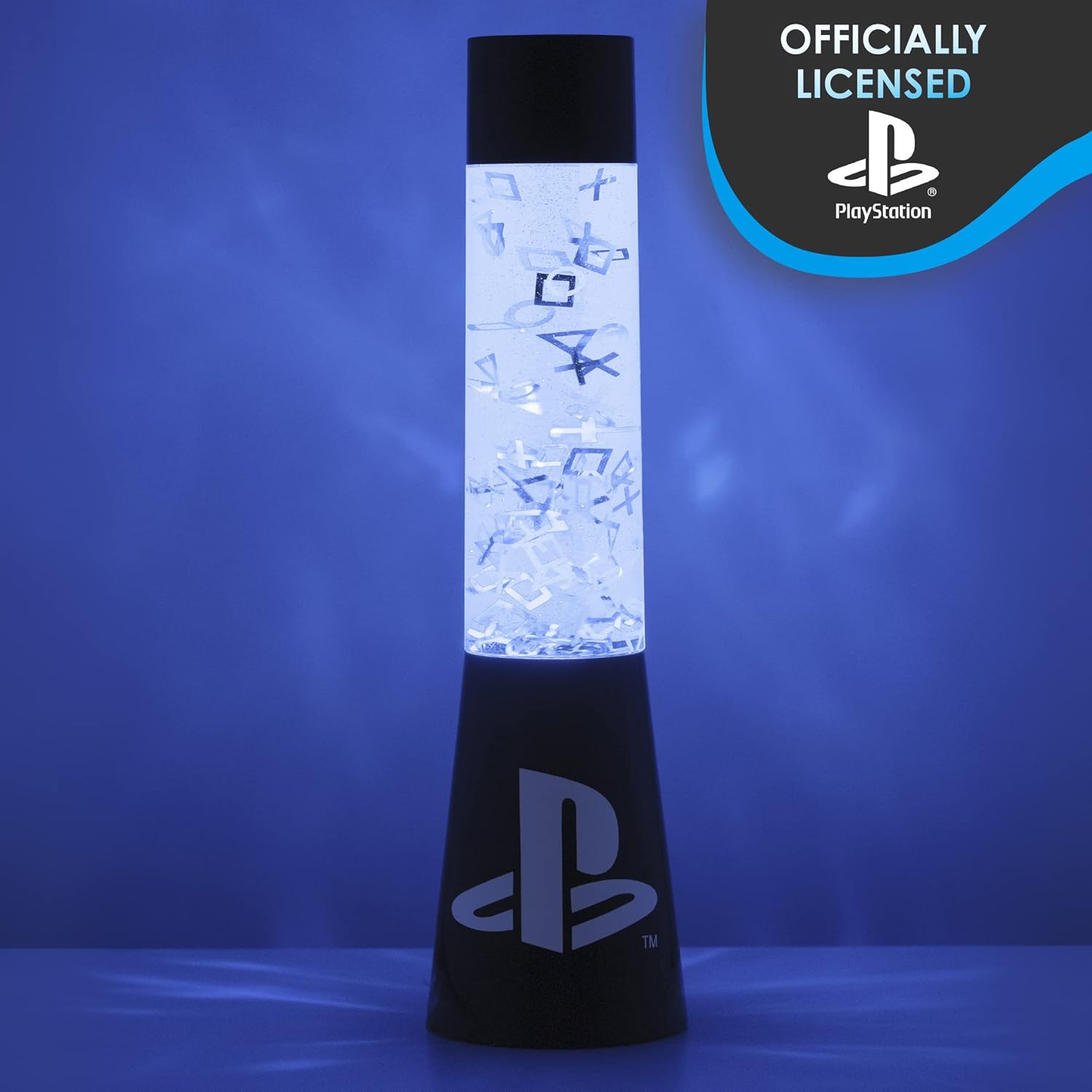 Paladone PlayStation Glitter Flow Lamp Night Light, Bedroom Décor Mood Light