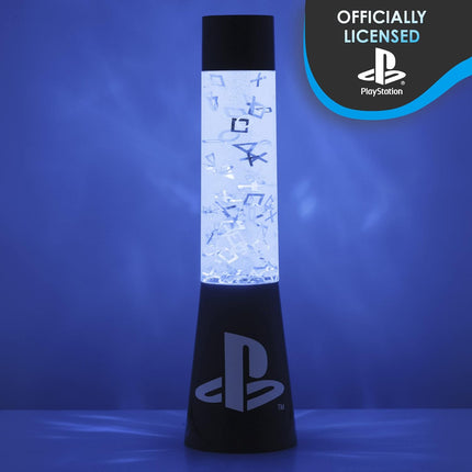 Paladone PlayStation Glitter Flow Lamp Night Light, Bedroom Décor Mood Light