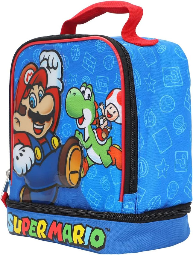 Super Mario Bros. Square Double Compartment Insulated Lunch Box