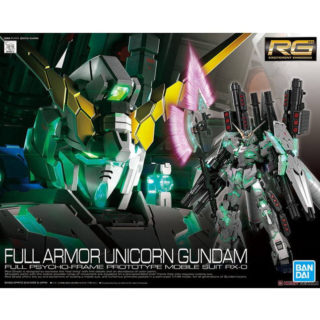 Bandai Honny - 1/144 RG #30 Gundam Unicorn - Full Psycho Frame Prototype RX-0 Full Armor Unicorn Gundam Model Kit